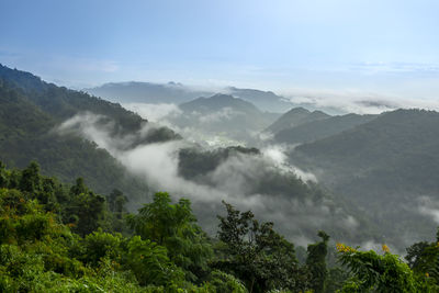 Scenic view of mountains against sky