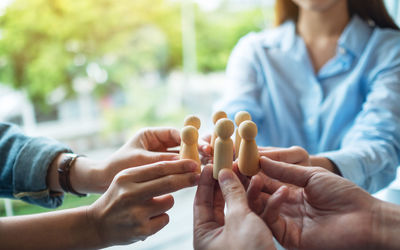 Cropped image of woman holding hands