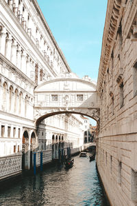 Bridge over canal in city