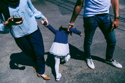 Low section of people standing outdoors