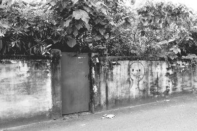 Closed door of old building