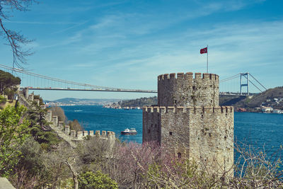 View to bosporus bay from rumelian castle