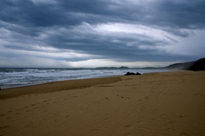 Scenic view of beach against sky