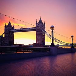 Suspension bridge over river