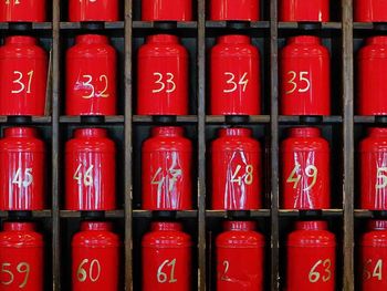 Full frame shot of red text