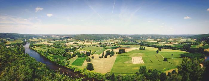 Aerial view of patchwork landscape