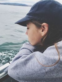 Close-up of girl in river