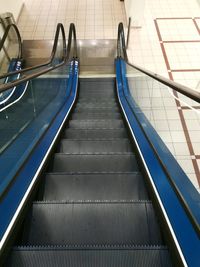 High angle view of escalator