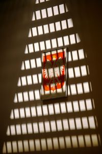 High angle view of bread in glass