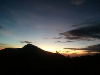 Silhouette of landscape at sunset