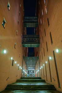 Low angle view of illuminated steps