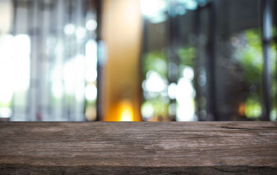 Close-up of wooden table