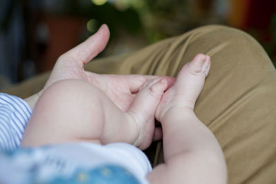 Close-up of baby feet