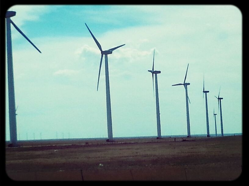 WIND TURBINES ON LANDSCAPE