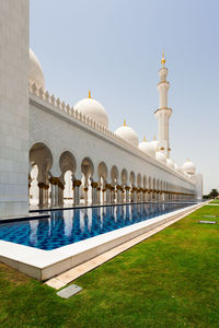 Panoramic shot of water against clear sky