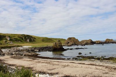 Scenic view of beach against sky