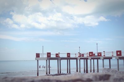 View of pier on beach