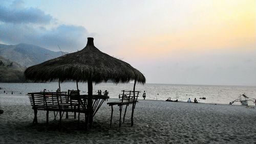 Palm hut on beach