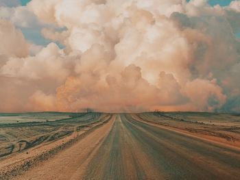 Panoramic view of land road against sky