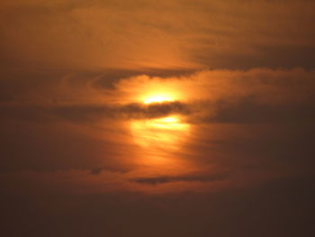 Low angle view of orange sky