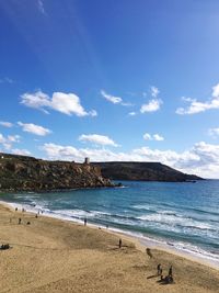 High angle view of beach against sky