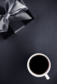 High angle view of coffee on table