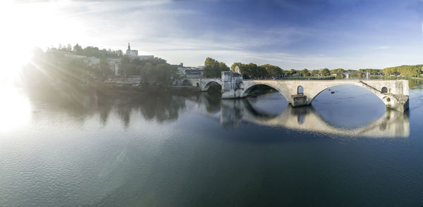 The famous bridge in avignon from above - france