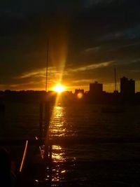 Scenic view of sunset over river