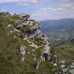 Scenic view of rocky mountains against sky