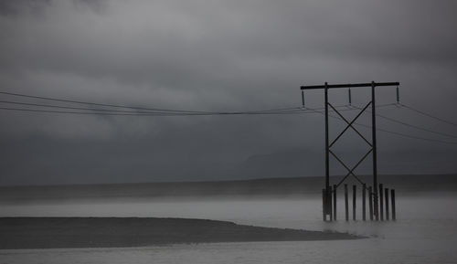 Pylons supporting power lines over the skeiðarársandur sander area