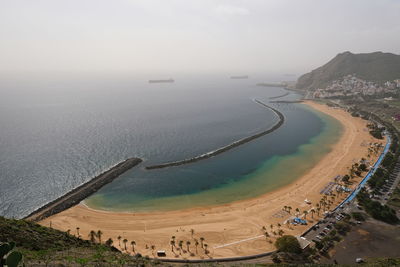 High angle view of sea against sky