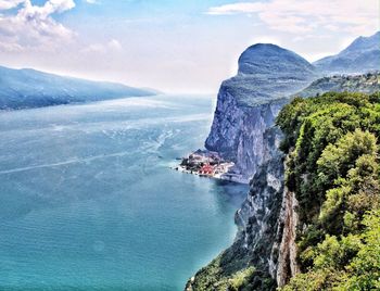 Human settlement in between sea and mountains