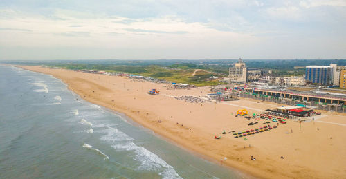 High angle view of beach against sky