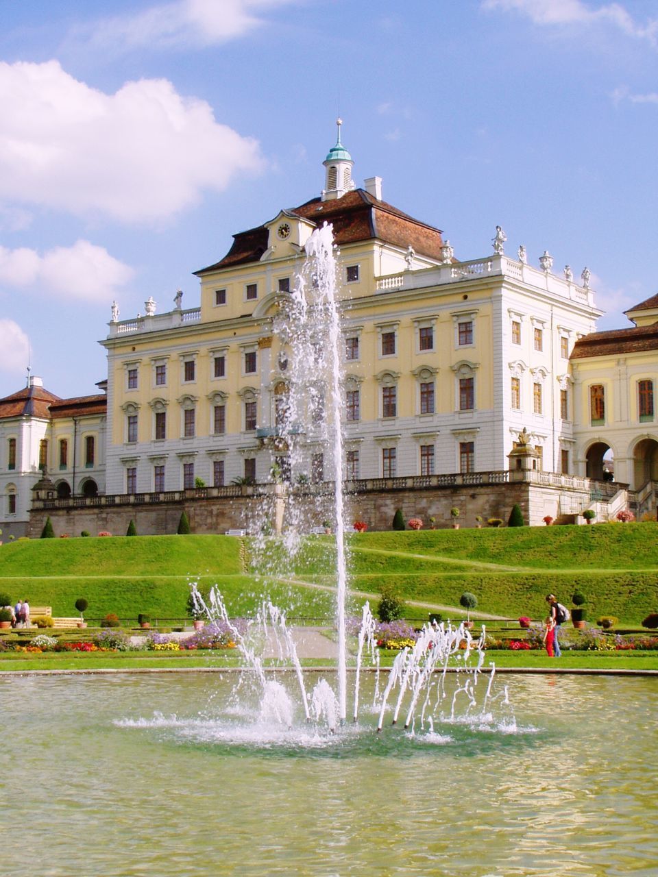 FOUNTAIN IN FRONT OF BUILDINGS