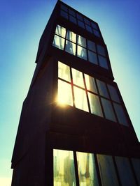 Low angle view of modern building against sky