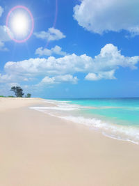 Scenic view of beach against sky