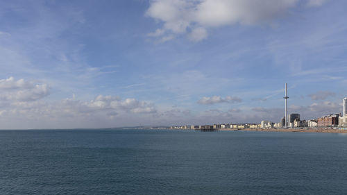 View of sea against cloudy sky