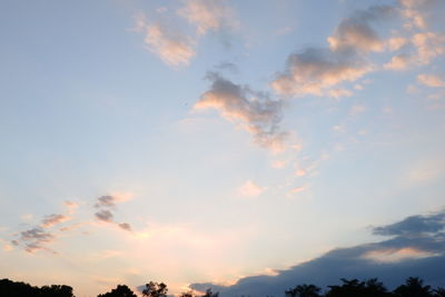 Low angle view of sky during sunset