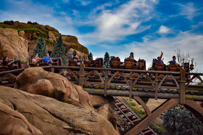 Panoramic view of rocks against sky