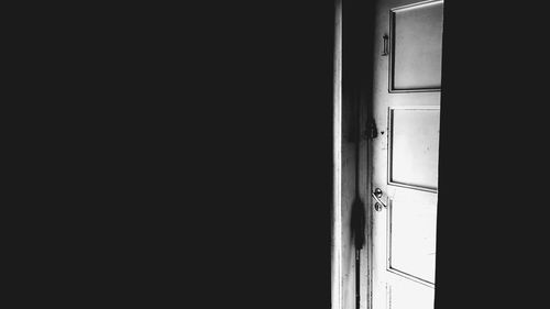 Closed door of building