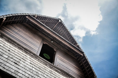 Low angle view of old building against sky