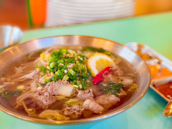 Close-up of food in bowl on table