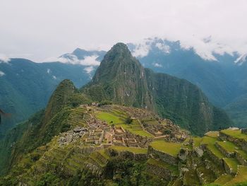 Panoramic view of mountain range against sky