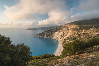 High angle view of sea against sky