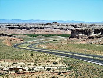 Scenic view of landscape against clear sky