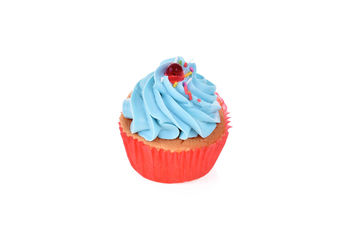 Close-up of cupcakes against white background