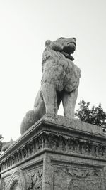 Low angle view of statue against clear sky