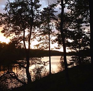 Sunset over lake