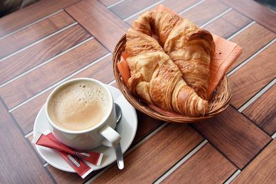 Coffee cup on table