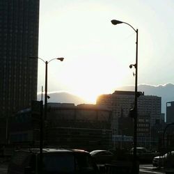 City street at sunset